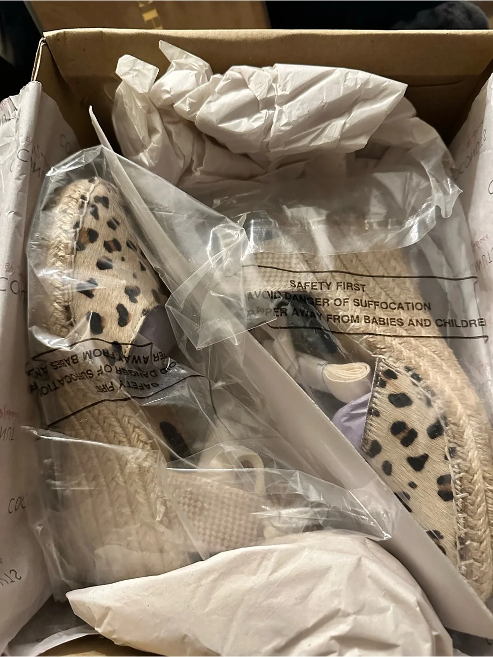 NWT Coconuts by Matisse Firefly Leopard Calf Hair Espadrille Wedges Sz 6
